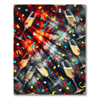 Celebratory Champagne Glasses Confetti Blast Rug