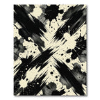 Bold Black Ink Splatter Abstract Rug