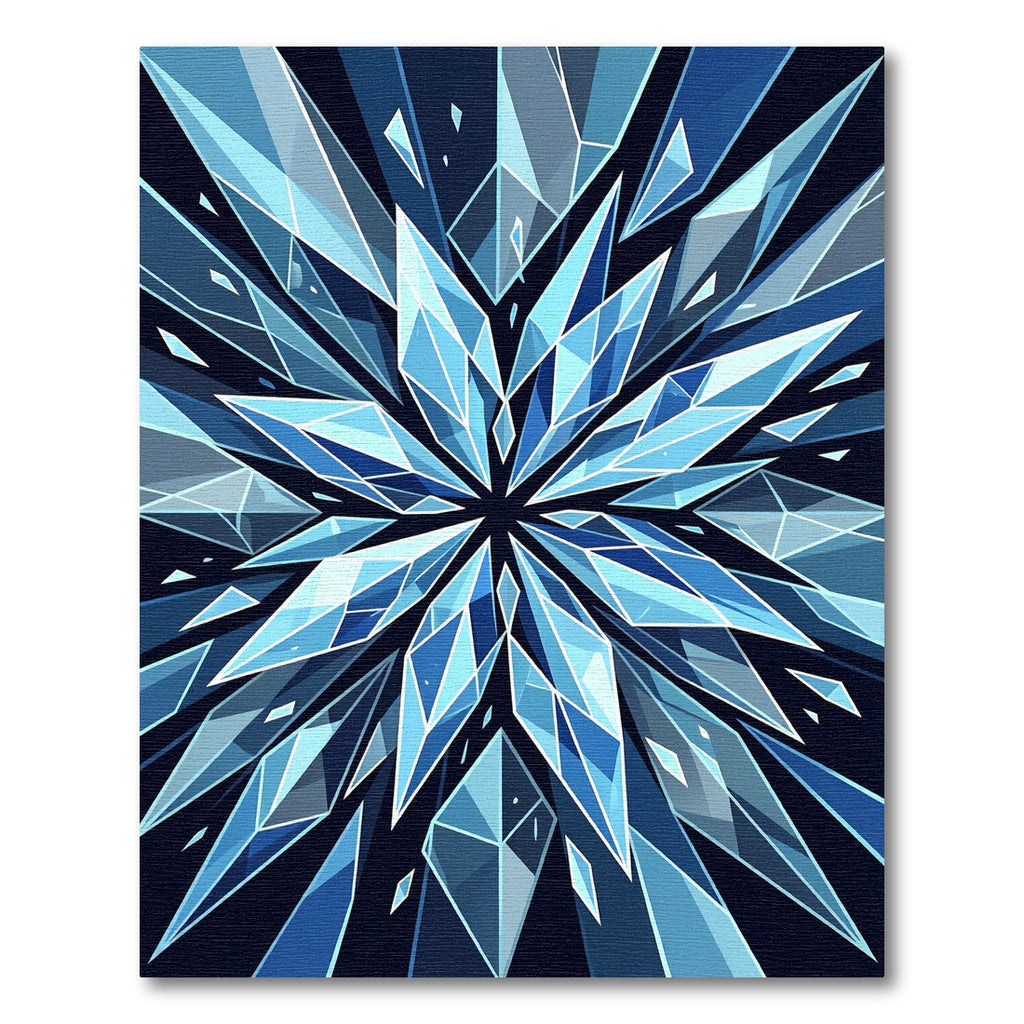 Radiant Blue Ice Crystal Explosion Rug