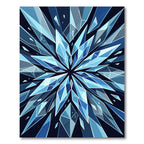 Radiant Blue Ice Crystal Explosion Rug