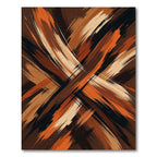 Abstract Burnt Orange and Earthy Brown Brushstroke Rug