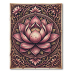 Elegant Blush Pink Lotus Mandala Rug