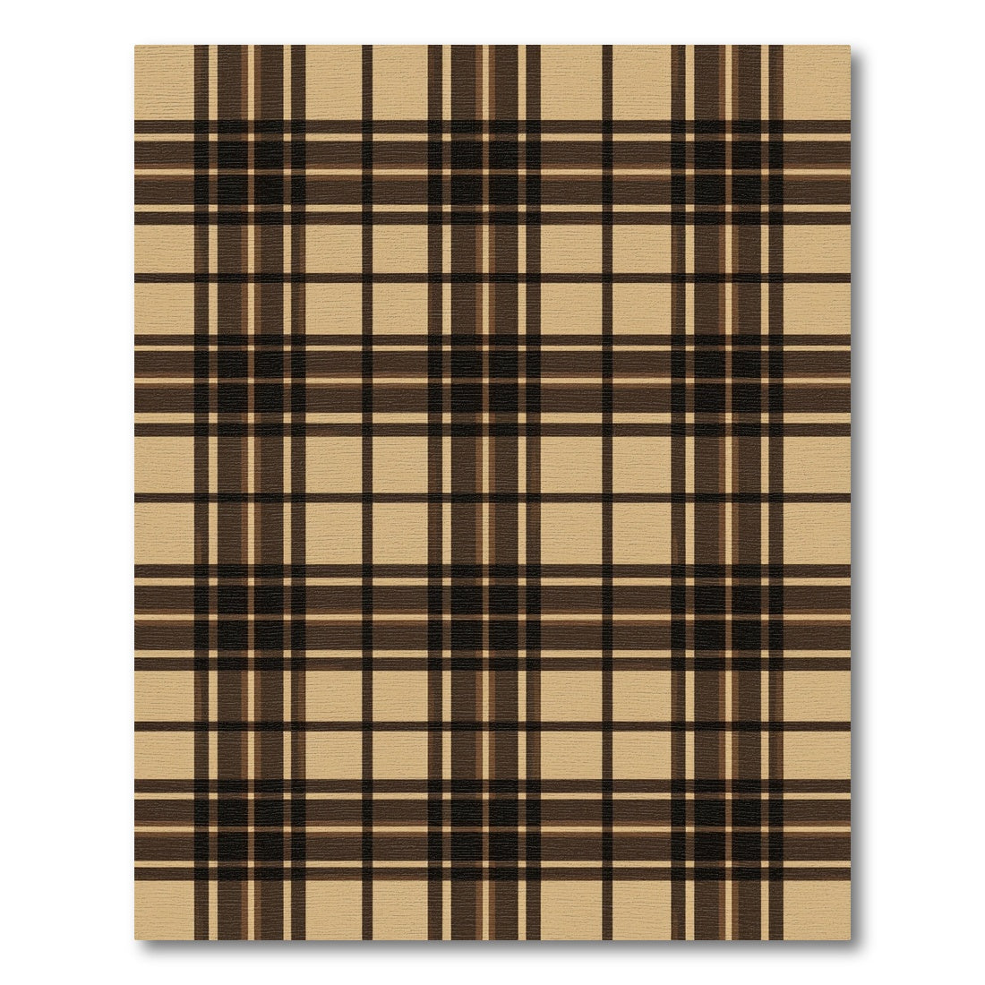 Classic Brown Tartan Plaid Square Rug
