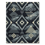 Monochrome Geometric Aztec Diamond Tile Rug