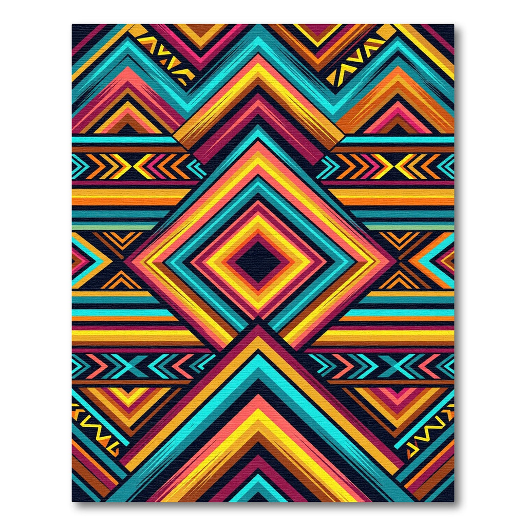 Vibrant Geometric Diamond Boho Multi-Color Area Rug