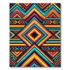 Vibrant Geometric Diamond Boho Multi-Color Area Rug