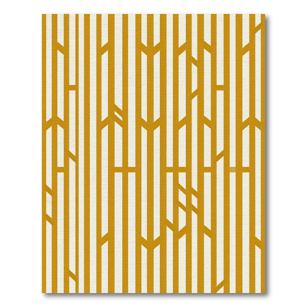 Modern Golden Geometric Vertical Linear Rug