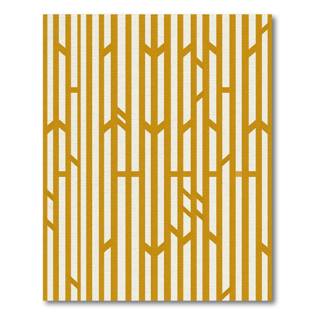 Modern Golden Geometric Vertical Linear Rug