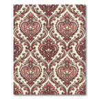 Elegant Blush Heart Damask Scroll Rug