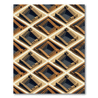 Isometric Terracotta Stair Geometric Illusion Rug