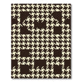 Dark Cream Houndstooth Plaid Squares Rug