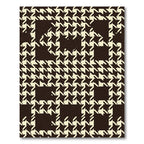 Dark Cream Houndstooth Plaid Squares Rug