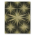 Olive Green Geometric Starburst Art Rug