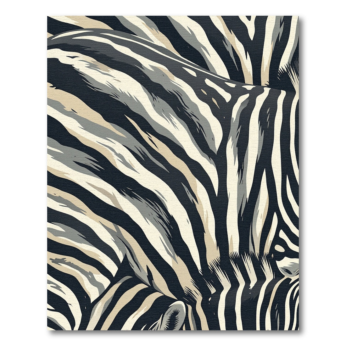 Abstract Charcoal Zebra Stripe Art Rug