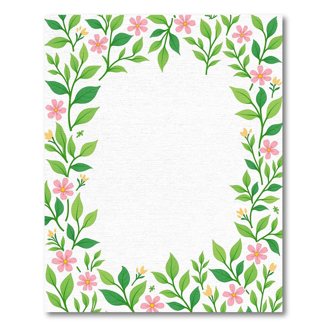 Spring Pink Flower Garden Border Rug