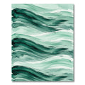 Deep Teal Abstract Brushstroke Waves Rug