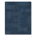 Grid Textured Navy Geometric Weave Rug