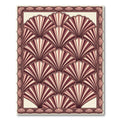 Art Deco Fans Rosy Cream Border Rug