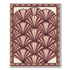 Art Deco Fans Rosy Cream Border Rug