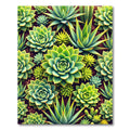 Lush Green Succulent Garden Botanical Rug