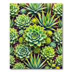 Lush Green Succulent Garden Botanical Rug