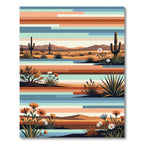 Sunset Desert Cacti and Wildflower Layers Rug