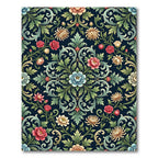 Floral Medallion Navy Botanical Garden Rug