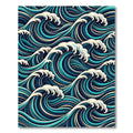 Deep Blue Ocean Wave Swirls Rug