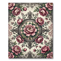 Vintage Pink Peony Filigree Medallion Rug