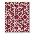 Crimson Geometric Star Interlocking Lattice Rug
