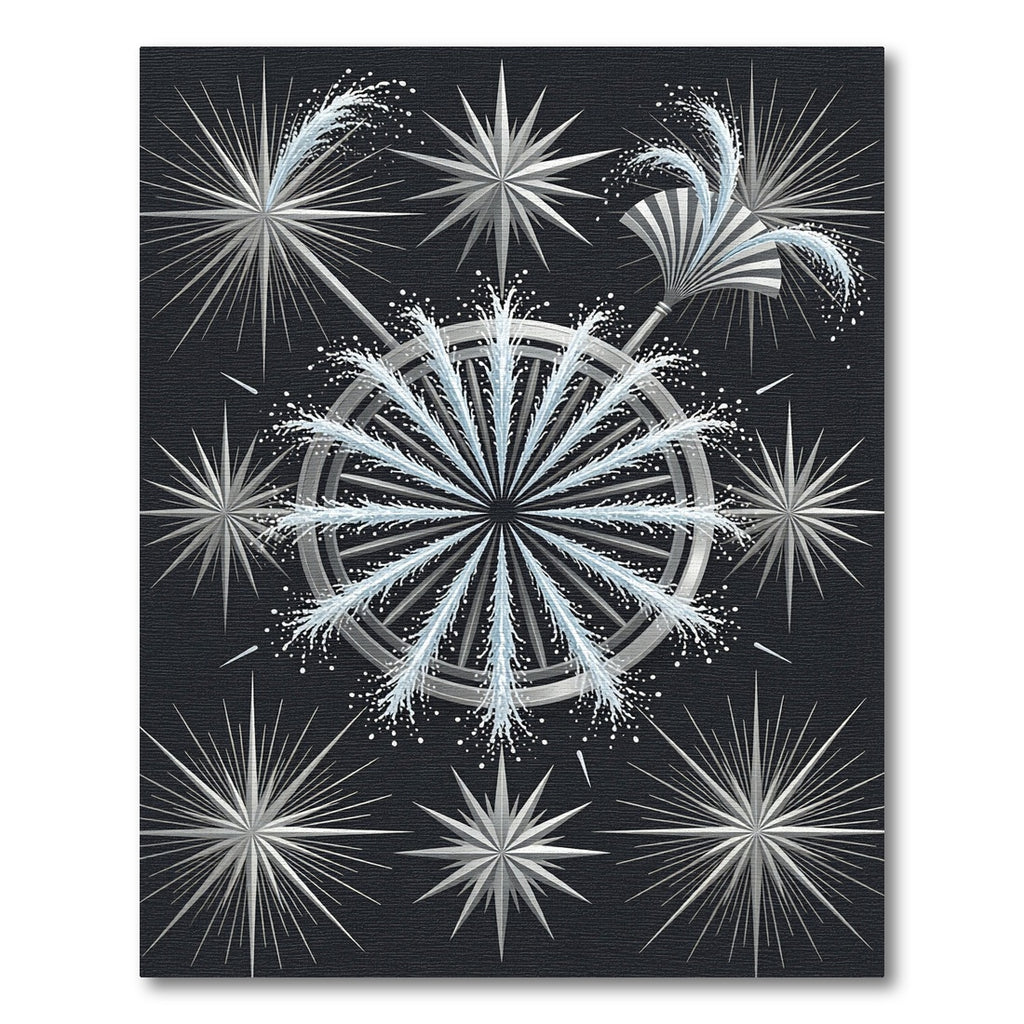 Silver Starburst Water Feature Rug