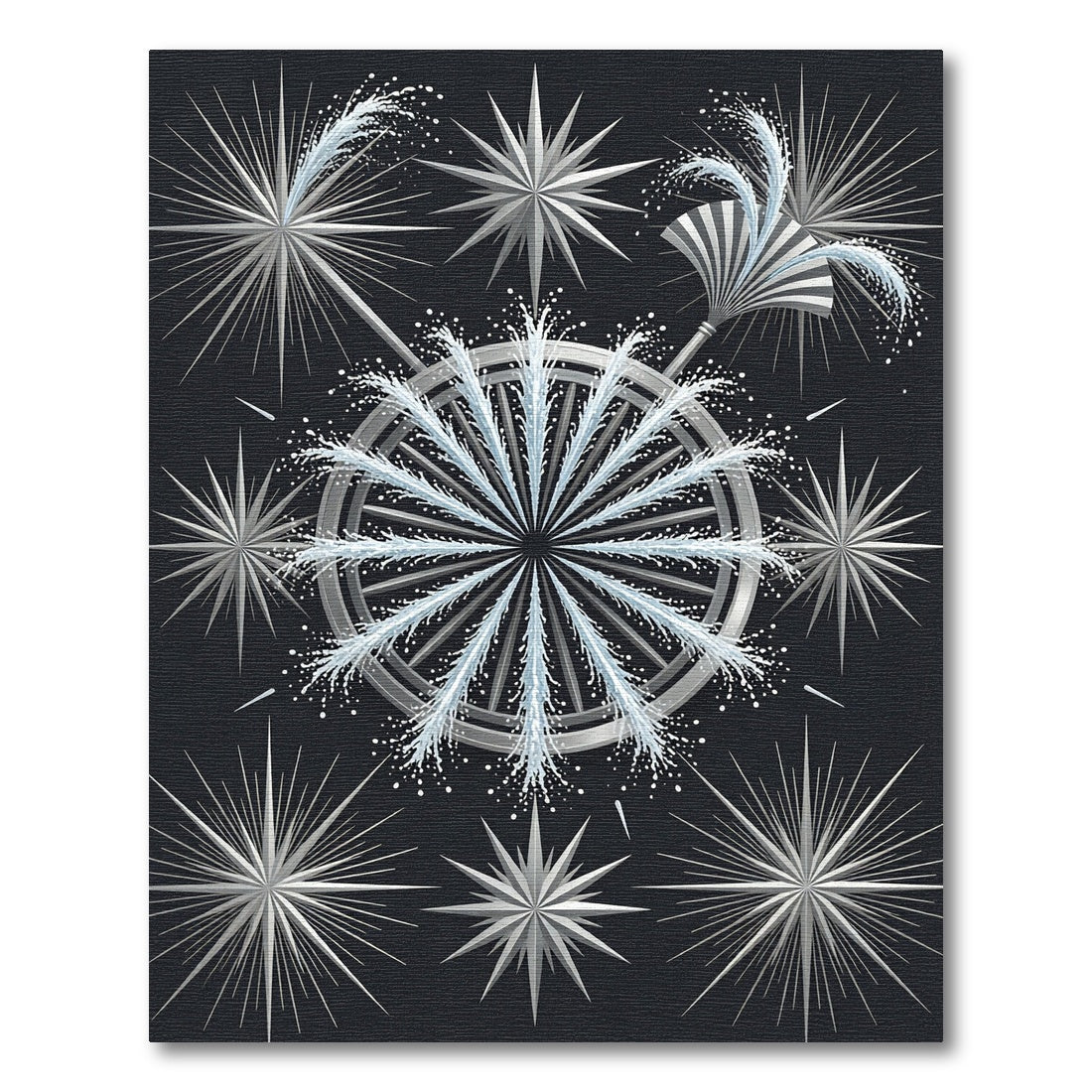 Silver Starburst Water Feature Rug