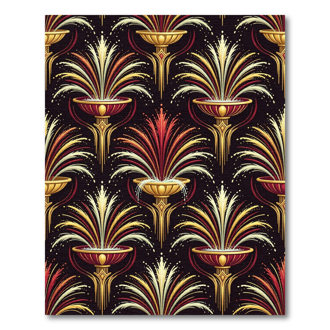 Golden Red Fountain Splendor Rug