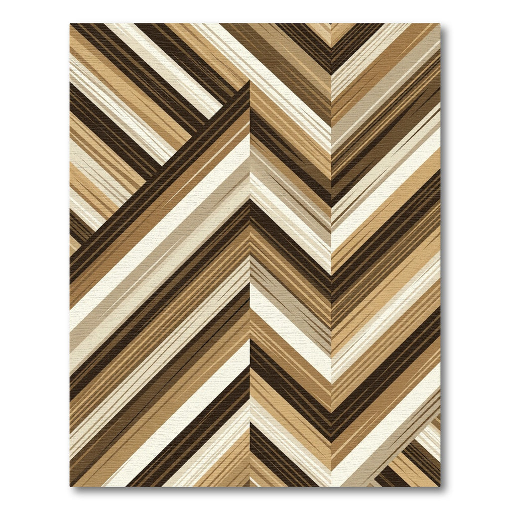 Brown Taupe Chevron Stripe Accordion Rug