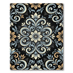 Classic Floral Swirl Damask Rug
