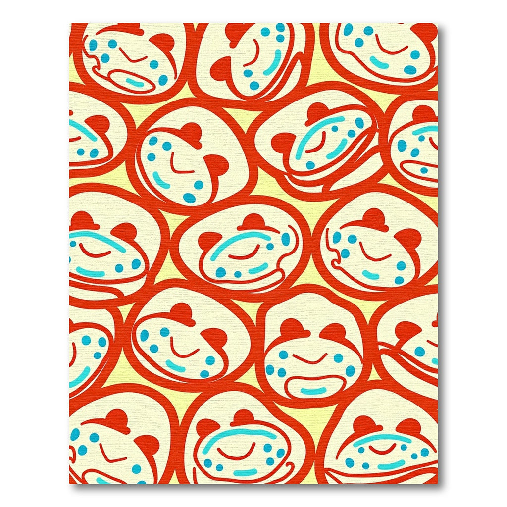 Red Yellow Blue Abstract Faces Rug