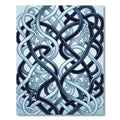 Intertwined Midnight Blue Fluid Wave Art Rug
