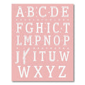 White Alphabet Typography Composition Rug