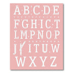 White Alphabet Typography Composition Rug