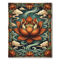 Elegant Burnt Orange Zen Lotus Rug