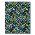 Lush Teal and Sage Botanical Fern Rug