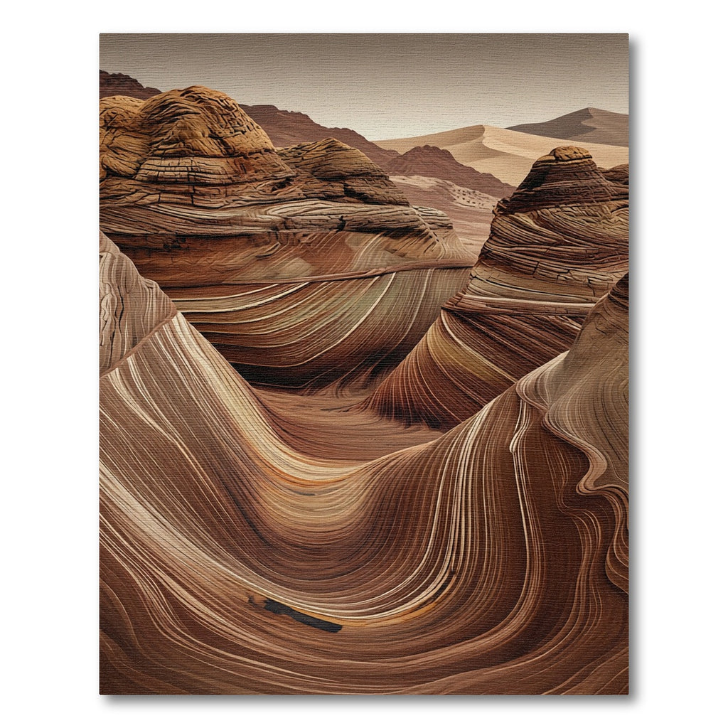 Earthy Swirl Sandstone Landscape Rug