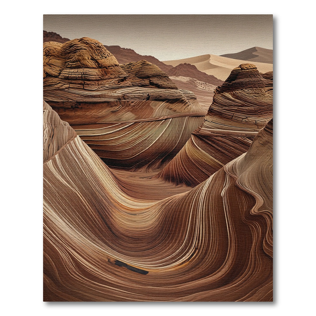 Earthy Swirl Sandstone Landscape Rug