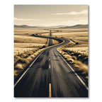 Winding Desert Road Scenery Landscape Rug