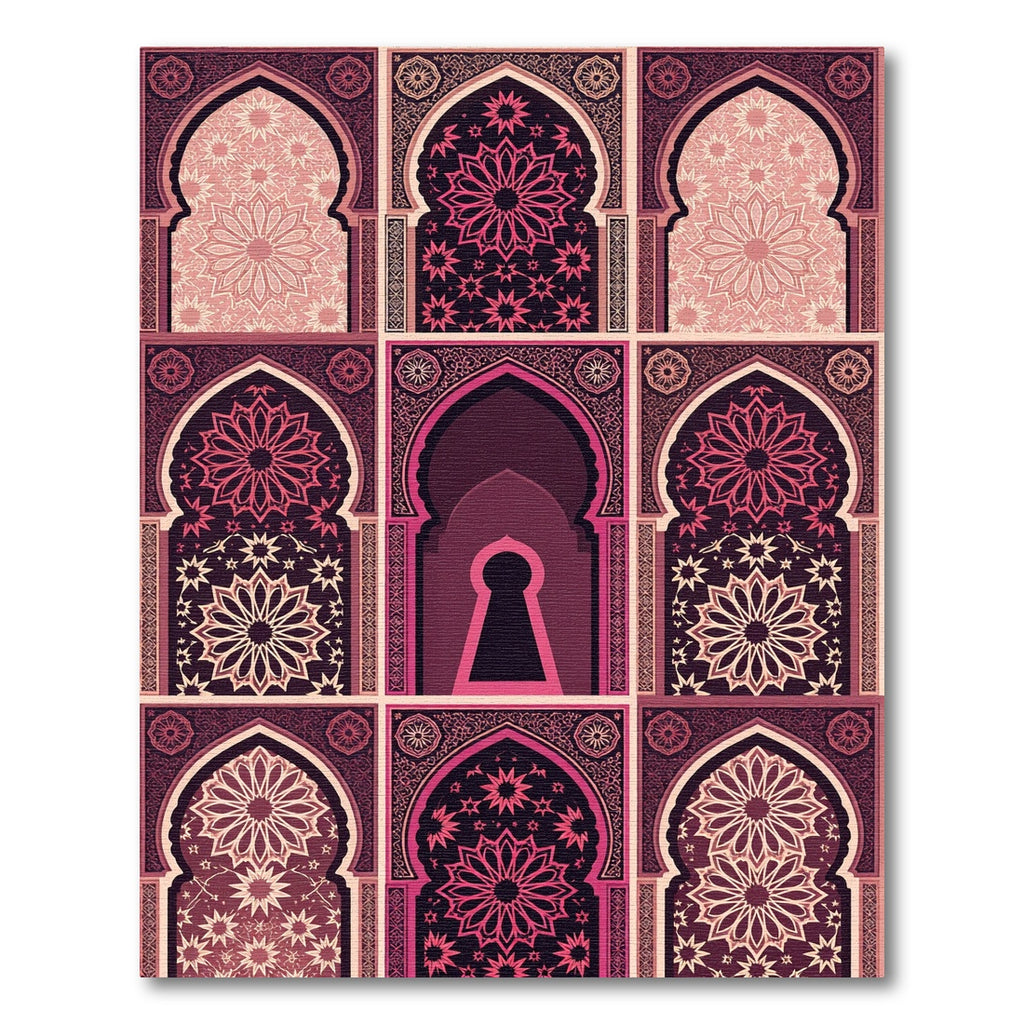 Art Deco Arch Medallion Rose Collage Rug