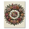 Romantic Rose Wreath Botanical Arrangement Rug