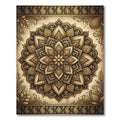 Golden Floral Medallion Black Ornate Rug