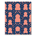 Navy Interlocking Arch Geometric Coral Rug