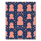 Navy Interlocking Arch Geometric Coral Rug