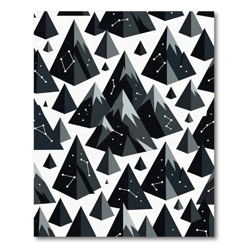 Montain Constellation Dark Gray Geometric Rug